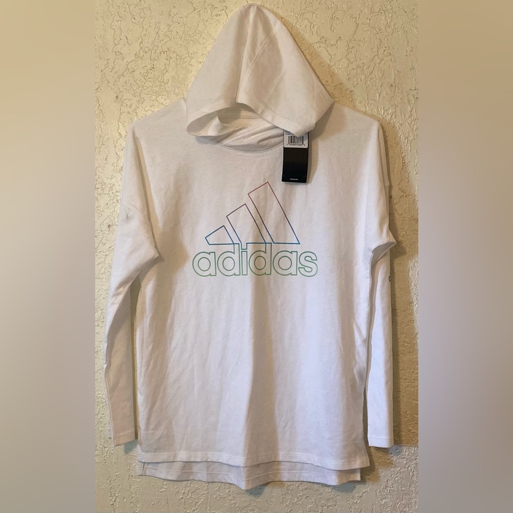 Girl Adidas White Long Sleeve Shirt Size 14